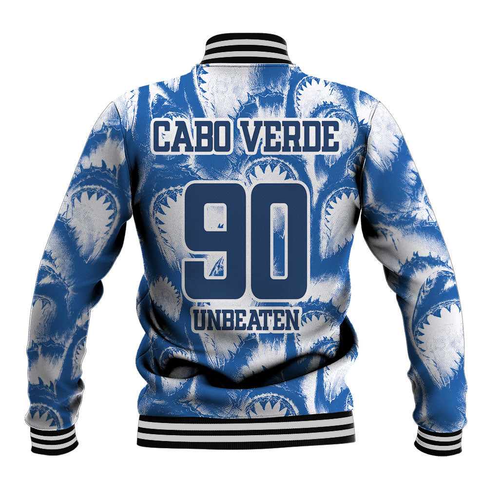 Cape Verde Football Baseball Jacket Blue Sharks - Unbeaten in 90 Minutes