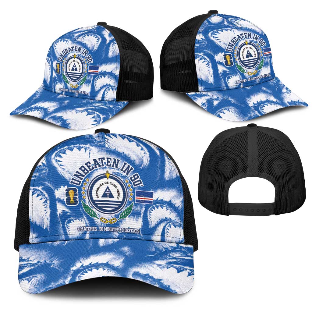 Cape Verde Football Baseball Net Cap Blue Sharks-Unbeaten in 90 Minutes