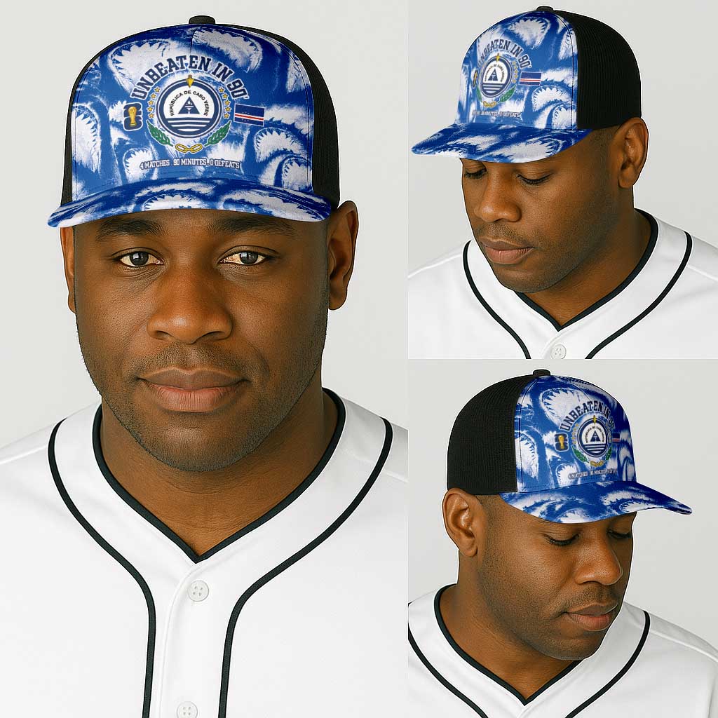 Cape Verde Football Baseball Net Cap Blue Sharks-Unbeaten in 90 Minutes