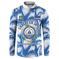 Cape Verde Football Button Sweatshirt Blue Sharks - Unbeaten in 90 Minutes