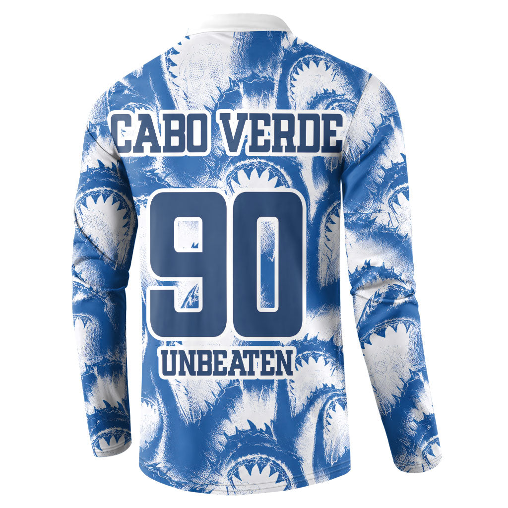 Cape Verde Football Button Sweatshirt Blue Sharks - Unbeaten in 90 Minutes