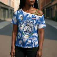 Cape Verde Football Cross Shoulder Shirt Blue Sharks - Unbeaten in 90 Minutes