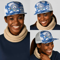 Cape Verde Football Mesh Trucker Cap Blue Sharks-Unbeaten in 90 Minutes