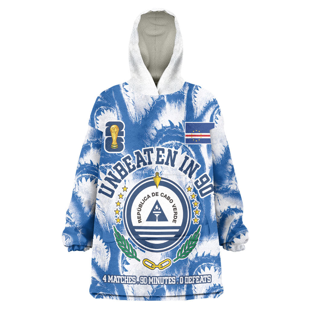Cape Verde Football Wearable Blanket Hoodie Blue Sharks - Unbeaten in 90 Minutes