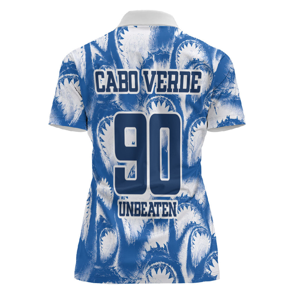 Cape Verde Football Women Polo Shirt Blue Sharks - Unbeaten in 90 Minutes