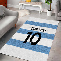Custom Argentina Rugby 2024 Area Rug Vamos Los Pumas with Jaguar and Floral Pattern - Wonder Print Shop
