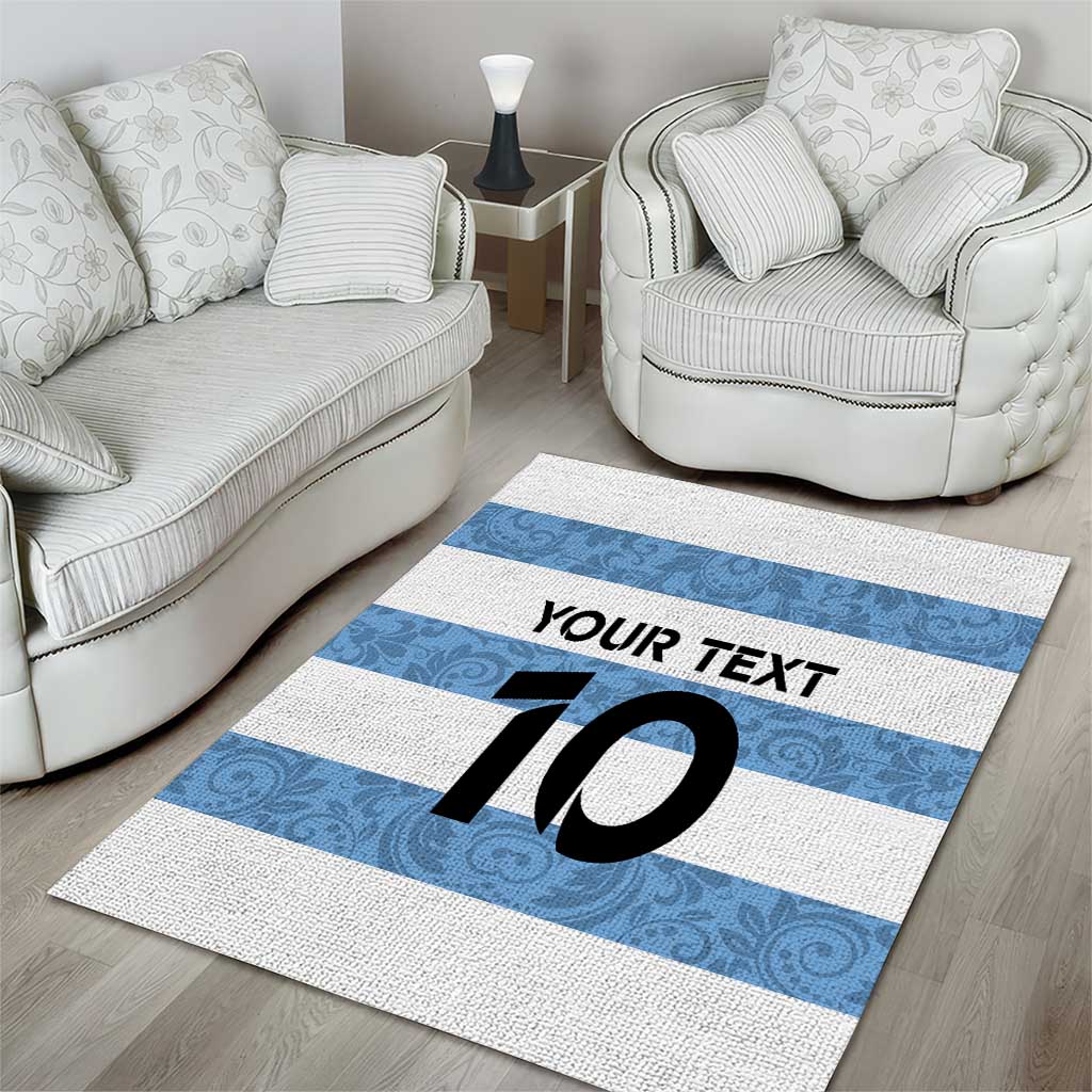Custom Argentina Rugby 2024 Area Rug Vamos Los Pumas with Jaguar and Floral Pattern - Wonder Print Shop
