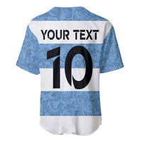 Custom Argentina Rugby 2024 Baseball Jersey Vamos Los Pumas with Jaguar and Floral Pattern - Wonder Print Shop