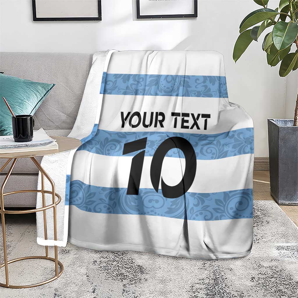 Custom Argentina Rugby 2024 Blanket Vamos Los Pumas with Jaguar and Floral Pattern