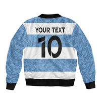 Custom Argentina Rugby 2024 Bomber Jacket Vamos Los Pumas with Jaguar and Floral Pattern - Wonder Print Shop