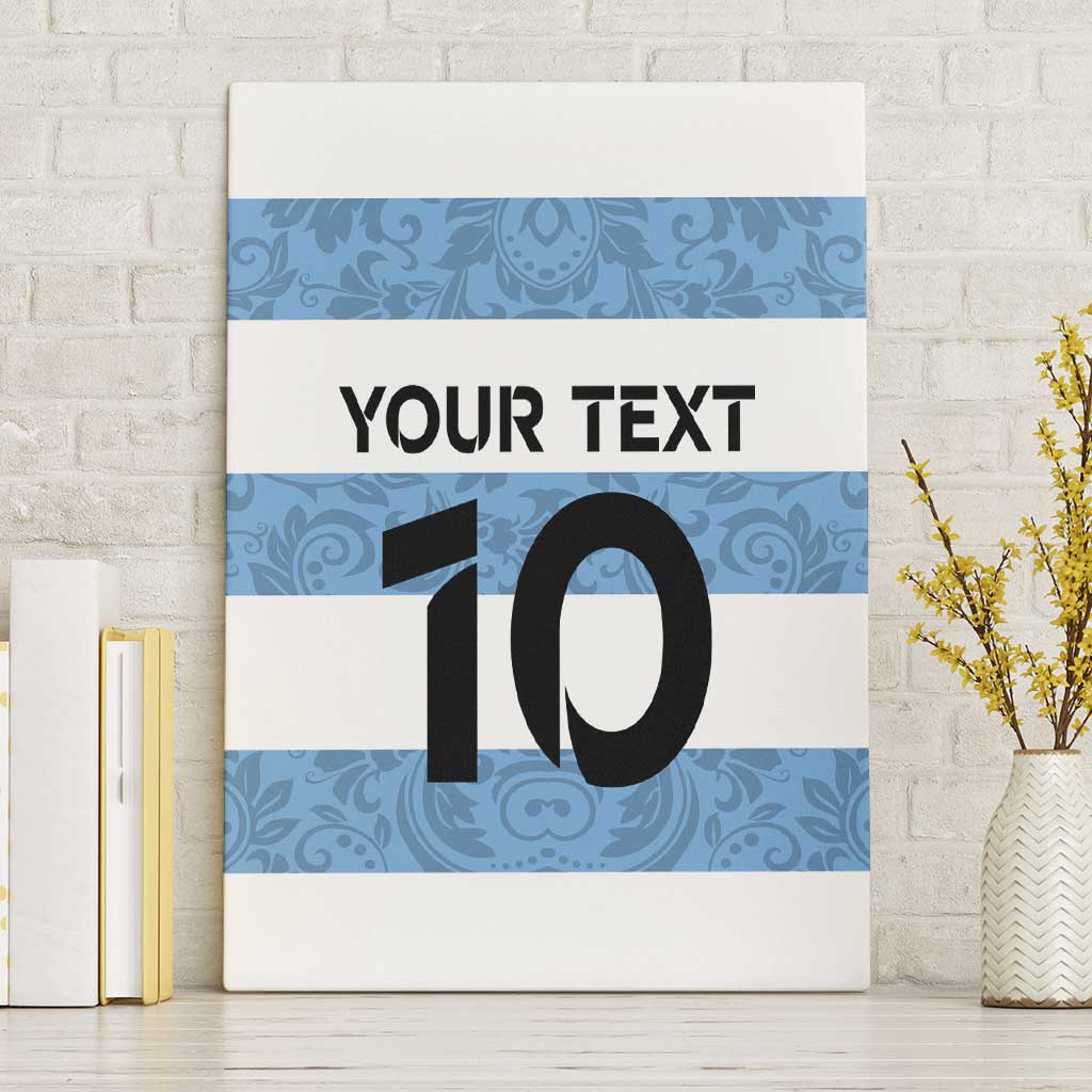 Custom Argentina Rugby 2024 Canvas Wall Art Vamos Los Pumas with Jaguar and Floral Pattern - Wonder Print Shop