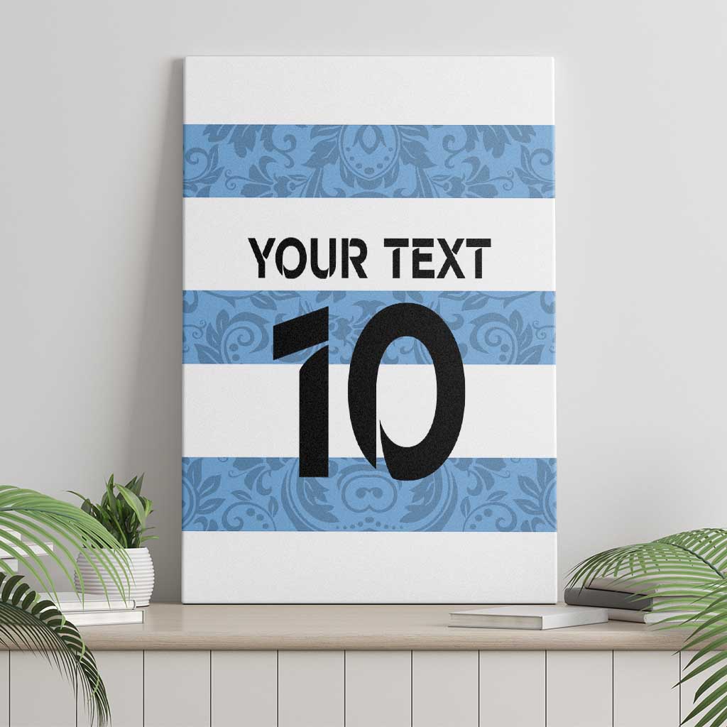 Custom Argentina Rugby 2024 Canvas Wall Art Vamos Los Pumas with Jaguar and Floral Pattern - Wonder Print Shop