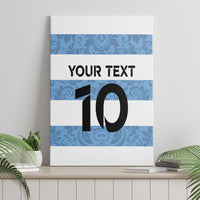 Custom Argentina Rugby 2024 Canvas Wall Art Vamos Los Pumas with Jaguar and Floral Pattern - Wonder Print Shop