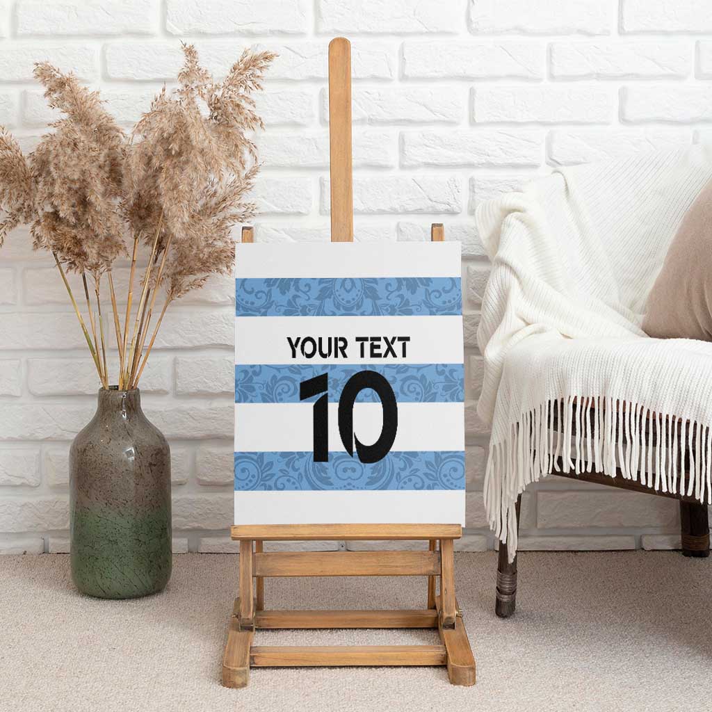 Custom Argentina Rugby 2024 Canvas Wall Art Vamos Los Pumas with Jaguar and Floral Pattern - Wonder Print Shop