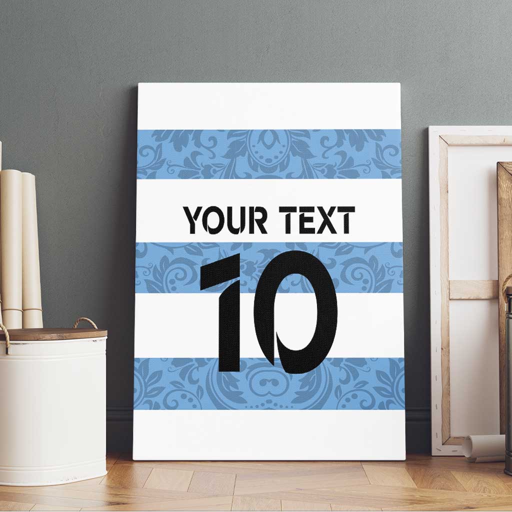 Custom Argentina Rugby 2024 Canvas Wall Art Vamos Los Pumas with Jaguar and Floral Pattern - Wonder Print Shop