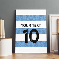 Custom Argentina Rugby 2024 Canvas Wall Art Vamos Los Pumas with Jaguar and Floral Pattern - Wonder Print Shop