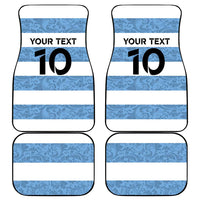 Custom Argentina Rugby 2024 Car Mats Vamos Los Pumas with Jaguar and Floral Pattern - Wonder Print Shop