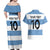 Custom Argentina Rugby 2024 Couples Matching Off Shoulder Maxi Dress and Hawaiian Shirt Vamos Los Pumas with Jaguar and Floral Pattern - Wonder Print Shop