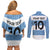 Custom Argentina Rugby 2024 Couples Matching Off Shoulder Short Dress and Long Sleeve Button Shirt Vamos Los Pumas with Jaguar and Floral Pattern - Wonder Print Shop