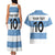 Custom Argentina Rugby 2024 Couples Matching Tank Maxi Dress and Hawaiian Shirt Vamos Los Pumas with Jaguar and Floral Pattern - Wonder Print Shop