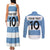 Custom Argentina Rugby 2024 Couples Matching Tank Maxi Dress and Long Sleeve Button Shirt Vamos Los Pumas with Jaguar and Floral Pattern - Wonder Print Shop