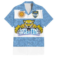 Custom Argentina Rugby 2024 Family Matching Long Sleeve Bodycon Dress and Hawaiian Shirt Vamos Los Pumas with Jaguar and Floral Pattern - Wonder Print Shop