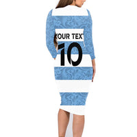 Custom Argentina Rugby 2024 Family Matching Long Sleeve Bodycon Dress and Hawaiian Shirt Vamos Los Pumas with Jaguar and Floral Pattern - Wonder Print Shop