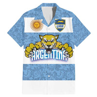 Custom Argentina Rugby 2024 Family Matching Mermaid Dress and Hawaiian Shirt Vamos Los Pumas with Jaguar and Floral Pattern - Wonder Print Shop