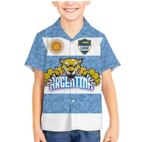 Custom Argentina Rugby 2024 Family Matching Mermaid Dress and Hawaiian Shirt Vamos Los Pumas with Jaguar and Floral Pattern - Wonder Print Shop