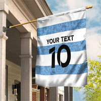 Custom Argentina Rugby 2024 Garden Flag Vamos Los Pumas with Jaguar and Floral Pattern - Wonder Print Shop