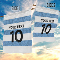 Custom Argentina Rugby 2024 Garden Flag Vamos Los Pumas with Jaguar and Floral Pattern - Wonder Print Shop