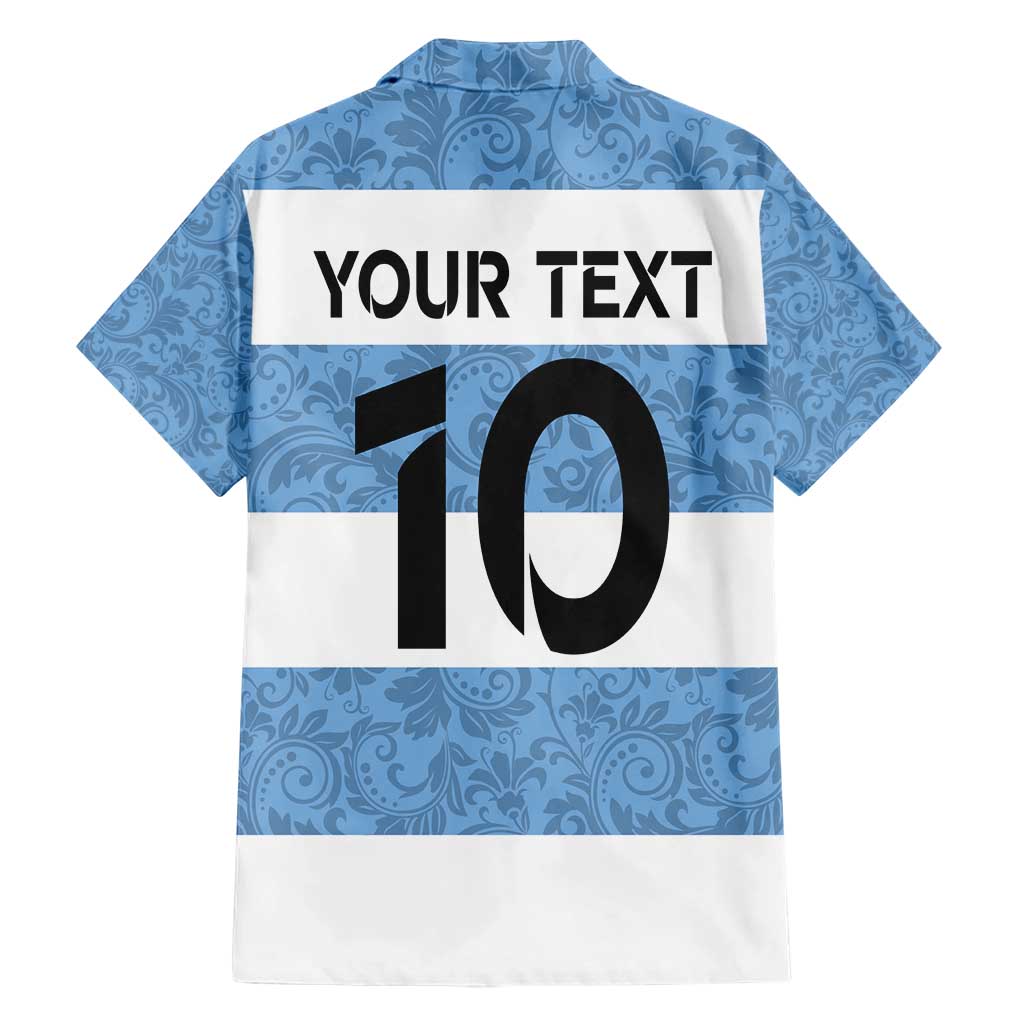 Custom Argentina Rugby 2024 Hawaiian Shirt Vamos Los Pumas with Jaguar and Floral Pattern - Wonder Print Shop