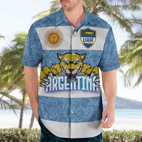 Custom Argentina Rugby 2024 Hawaiian Shirt Vamos Los Pumas with Jaguar and Floral Pattern - Wonder Print Shop