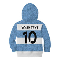 Custom Argentina Rugby 2024 Kid Hoodie Vamos Los Pumas with Jaguar and Floral Pattern - Wonder Print Shop