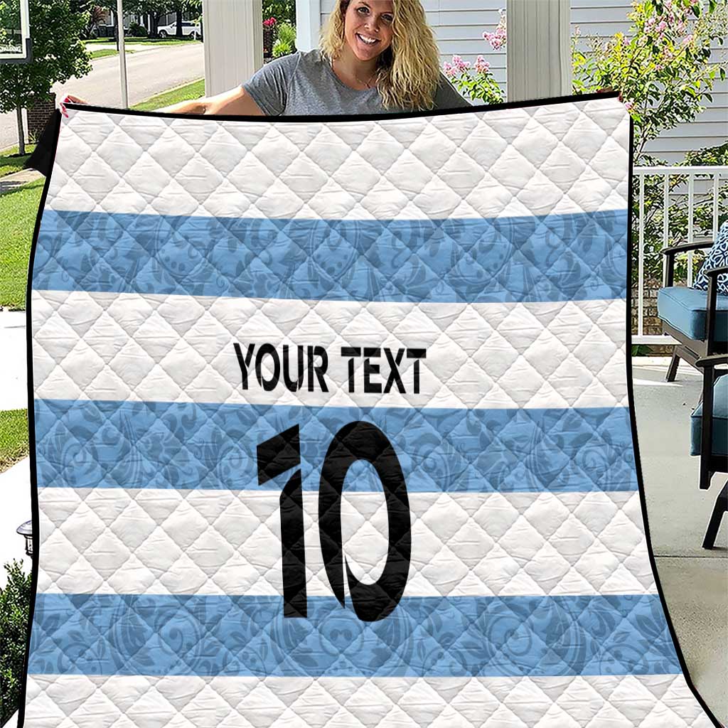 Custom Argentina Rugby 2024 Quilt Vamos Los Pumas with Jaguar and Floral Pattern - Wonder Print Shop