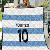 Custom Argentina Rugby 2024 Quilt Vamos Los Pumas with Jaguar and Floral Pattern - Wonder Print Shop