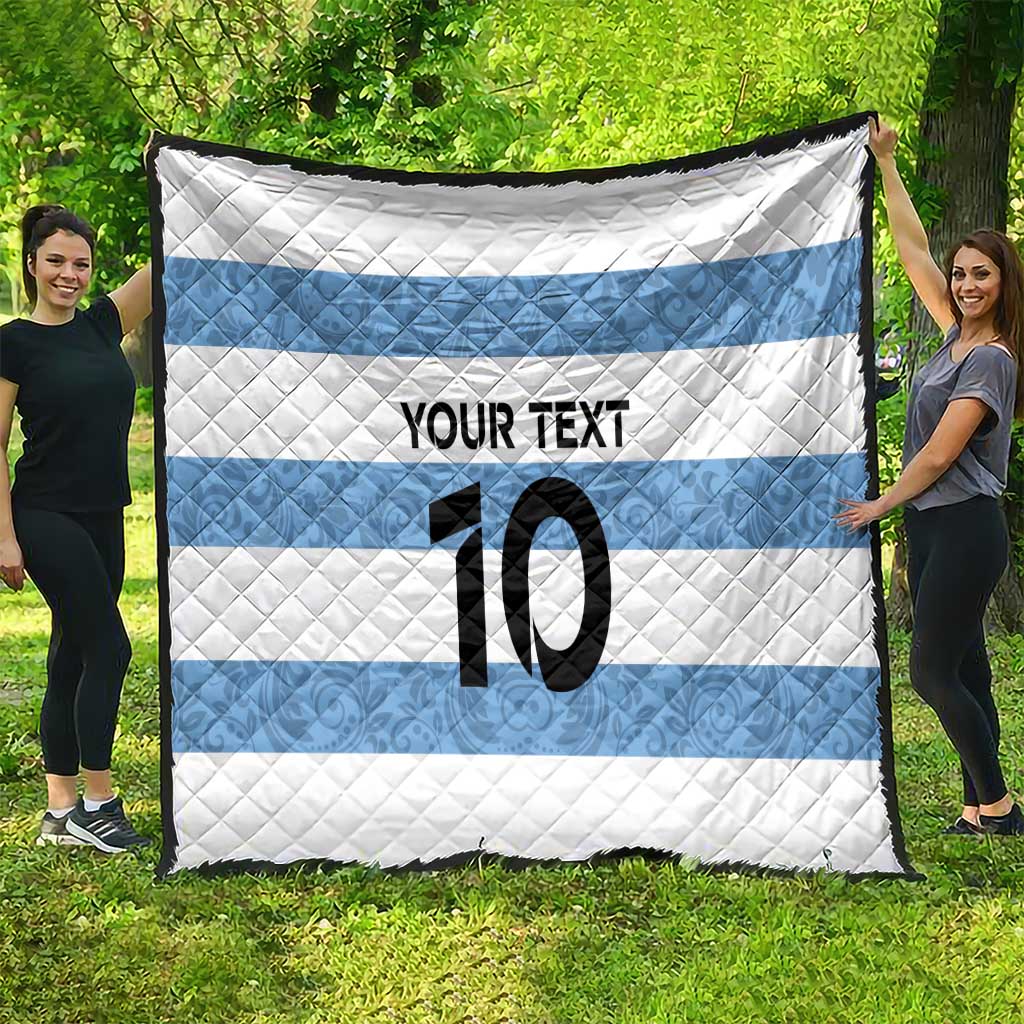 Custom Argentina Rugby 2024 Quilt Vamos Los Pumas with Jaguar and Floral Pattern - Wonder Print Shop