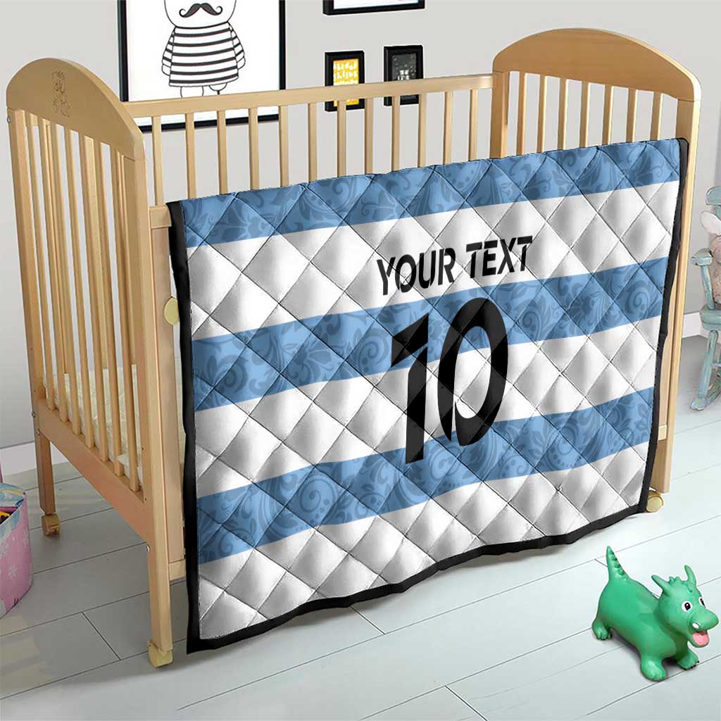 Custom Argentina Rugby 2024 Quilt Vamos Los Pumas with Jaguar and Floral Pattern - Wonder Print Shop