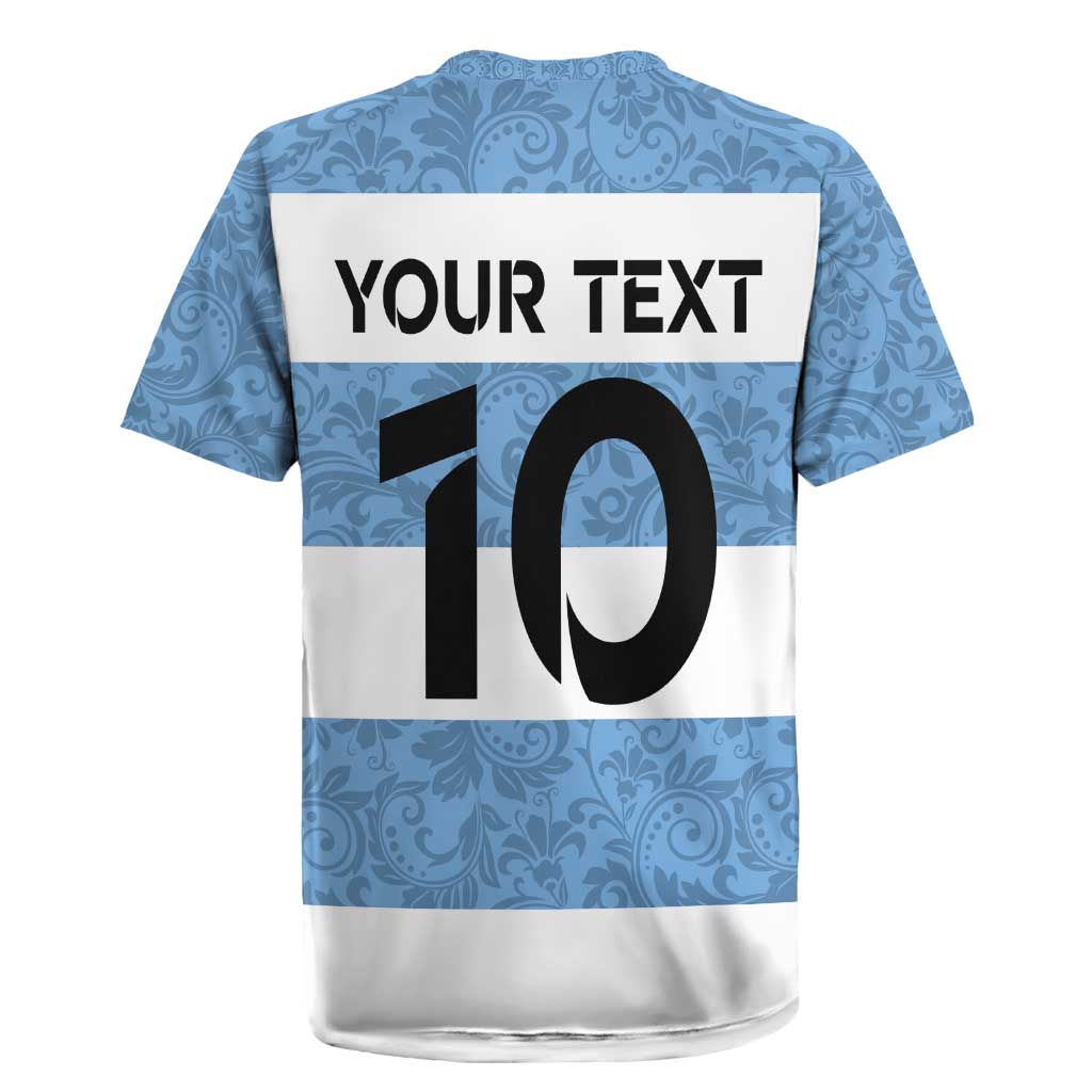 Custom Argentina Rugby 2024 Rugby Jersey Vamos Los Pumas with Jaguar and Floral Pattern - Wonder Print Shop