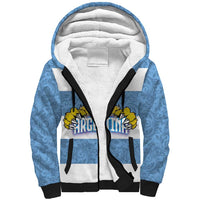 Custom Argentina Rugby 2024 Sherpa Hoodie Vamos Los Pumas with Jaguar and Floral Pattern - Wonder Print Shop