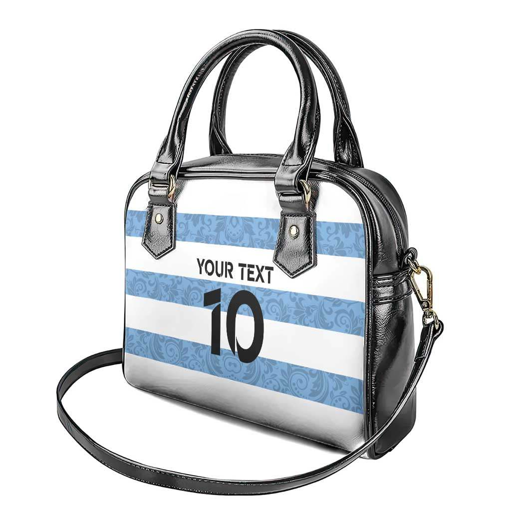 Custom Argentina Rugby 2024 Shoulder Handbag Vamos Los Pumas with Jaguar and Floral Pattern