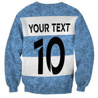 Custom Argentina Rugby 2024 Sweatshirt Vamos Los Pumas with Jaguar and Floral Pattern - Wonder Print Shop