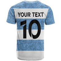Custom Argentina Rugby 2024 T Shirt Vamos Los Pumas with Jaguar and Floral Pattern - Wonder Print Shop