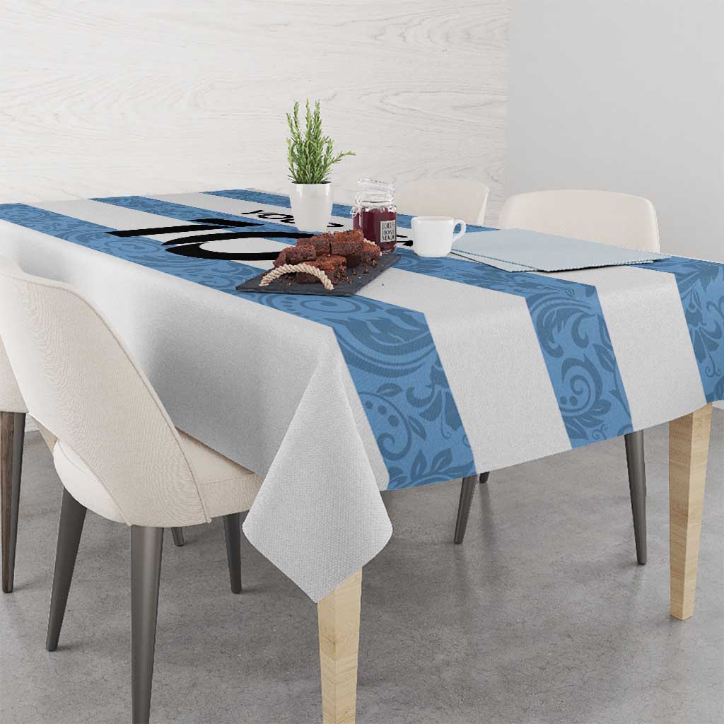 Custom Argentina Rugby 2024 Tablecloth Vamos Los Pumas with Jaguar and Floral Pattern - Wonder Print Shop