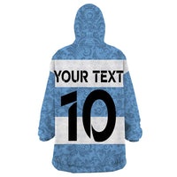 Custom Argentina Rugby 2024 Wearable Blanket Hoodie Vamos Los Pumas with Jaguar and Floral Pattern - Wonder Print Shop