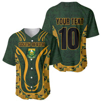 Custom South Africa Rugby 2024 Baseball Jersey Go Champion Springboks and Kente Pattern - Wonder Print Shop