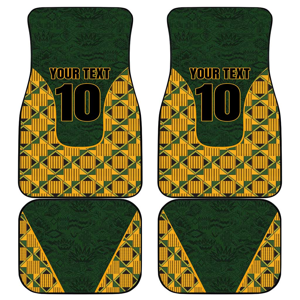 Custom South Africa Rugby 2024 Car Mats Go Champion Springboks and Kente Pattern - Wonder Print Shop