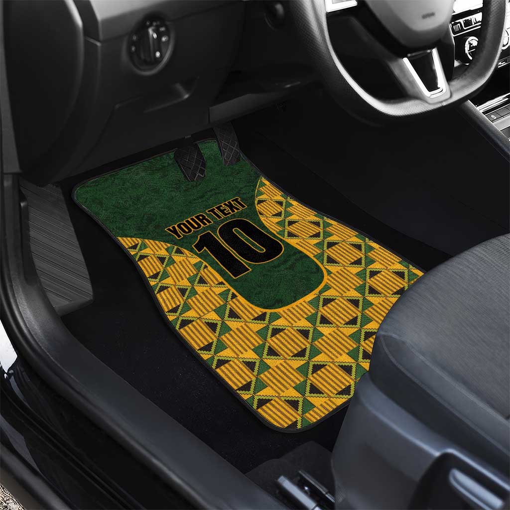 Custom South Africa Rugby 2024 Car Mats Go Champion Springboks and Kente Pattern - Wonder Print Shop