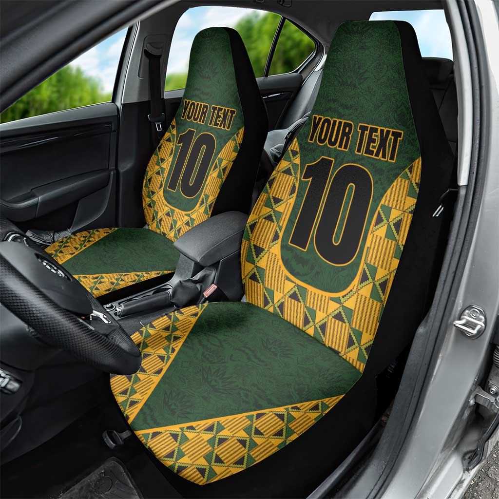 Custom South Africa Rugby 2024 Car Seat Cover Go Champion Springboks and Kente Pattern - Wonder Print Shop