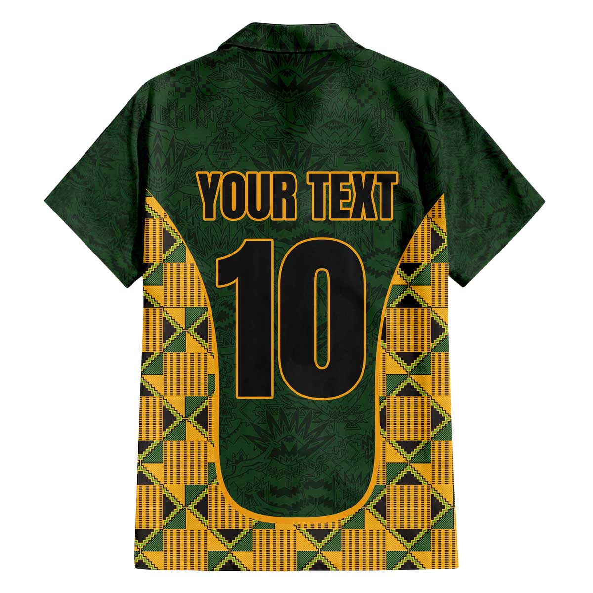 Custom South Africa Rugby 2024 Family Matching Off The Shoulder Long Sleeve Dress and Hawaiian Shirt Go Champion Springboks and Kente Pattern - Wonder Print Shop